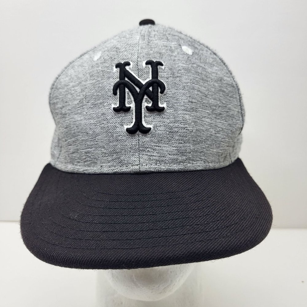 New York New Era 59FIFTY Gray Black Hat‎ Cap 7 5/8